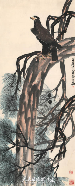齊白石松鷹圖     178X72_副本