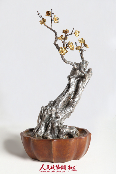 郭子龍-《 盆景系列第一季之九》-20x16x40cm- 鑄銅 、不銹鋼- 八分之一 -2013_副本