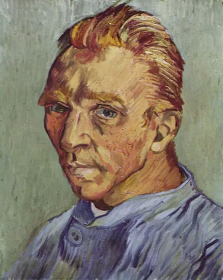 《沒胡須的自畫像》(Portrait de l’artiste sansbarbe，1889 )