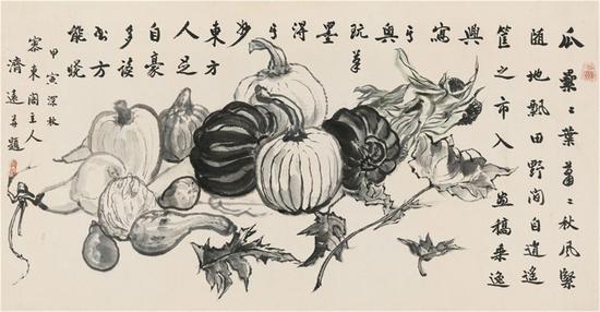 現(xiàn)代 王濟(jì)遠(yuǎn) 《瓜果》 嘉德拍賣(mài)供圖
