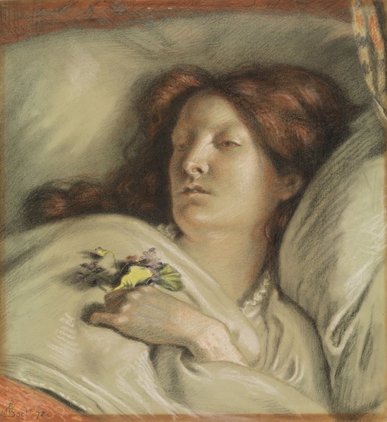 福德·馬多克斯·布朗，《藝術家康復期的妻子肖像》（1872），蠟筆畫，18 3/8 x 17 3/8英寸。（鳴謝大都會藝術博物館，羅杰斯基金會，1909）
