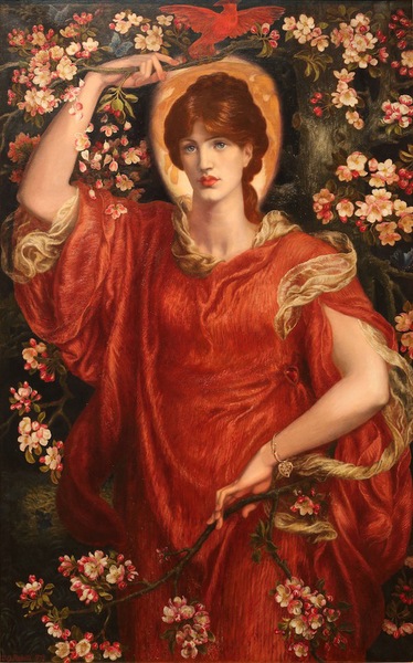 但丁·加百列·羅塞蒂，《菲亞美達》（1878），布面油畫。（來自安德魯·勞埃德·韋伯收藏基金會）