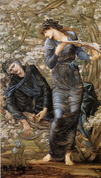 愛德華·伯恩·瓊斯，《迷人的梅林》（1874），布面油畫。（來自維基媒體基金會）