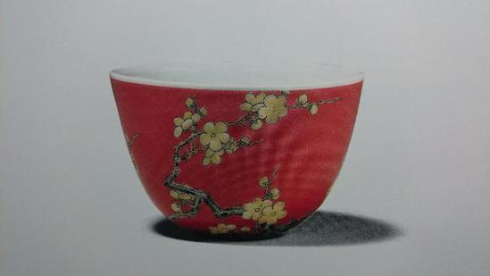 清雍正 琺瑯彩梅竹小杯 高4.4厘米收藏景德鎮清琺瑯彩瓷的仿制秘史