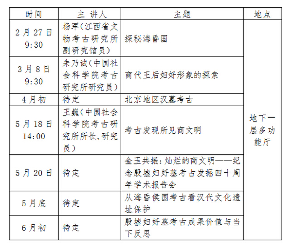 學術講座安排