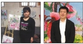 “之所以把兩人放在一起，是因?yàn)樗麄兌枷矚g狗與桃花。”周春芽的桃花圖，作品價(jià)格動(dòng)輒百萬(wàn)以上；而農(nóng)婦也繪制了不少“桃花”畫作。外行人看熱鬧，不妨將兩者作品比較一下。