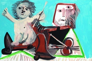 畢加索作品《畫(huà)家和兒童》（1969）