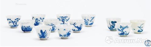 清康熙 青花十二花神杯 （一套） 估價(jià)：RMB10，000，000-12，000，000 北京匡時(shí)