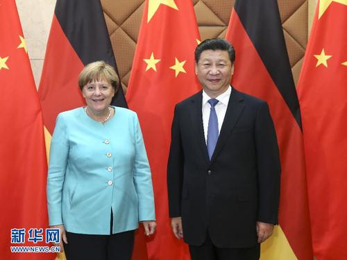 6月13日，國家主席習近平在北京會見德國總理默克爾。 新華社記者龐興雷 攝