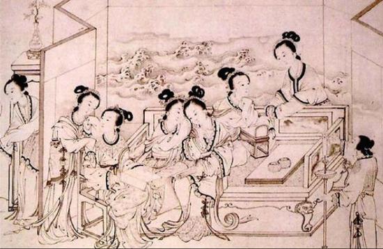 丁觀鵬（清代畫家）所繪的乞巧圖