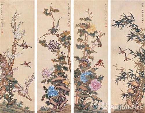 附圖11、金城 1926年作 擬宋人花鳥四屏