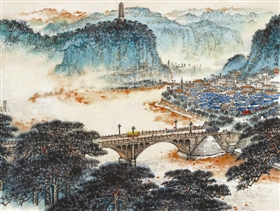 錢松嵒《延安頌》，在南京經(jīng)典2011秋拍會(huì)上以563.5萬元成交