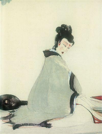 傅抱石中國畫《湘君圖》，現(xiàn)藏于中國現(xiàn)代文學(xué)館。