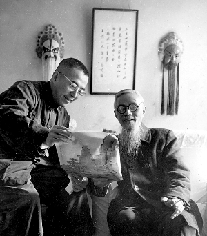 上世紀60年代，豐子愷(右)與程十發合影
