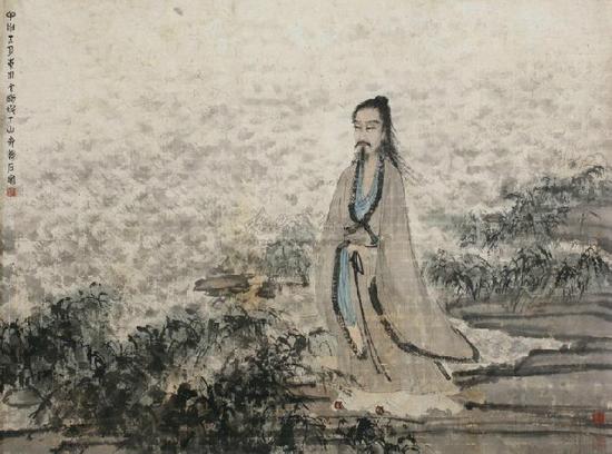 1944年《屈子行吟圖》，2011年保利春拍2185萬元