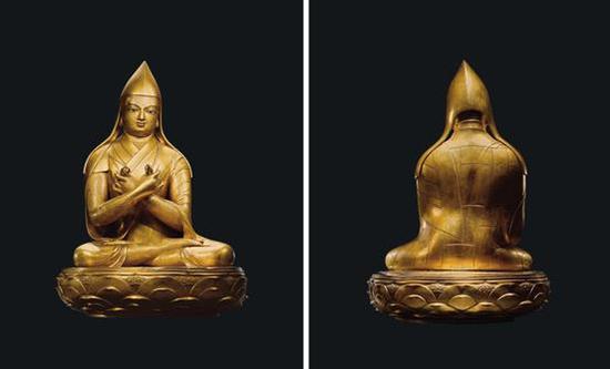 蒙古17世紀 銅鎏金哲布尊丹巴像·扎那巴扎爾RMB73,025,000中國嘉德2016-11-12