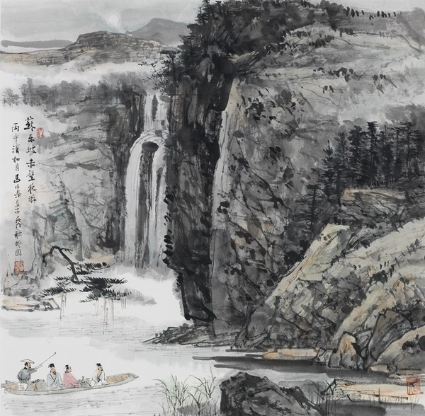 馬伯樂(lè) 蘇東坡赤壁夜游圖 68cm×68cm