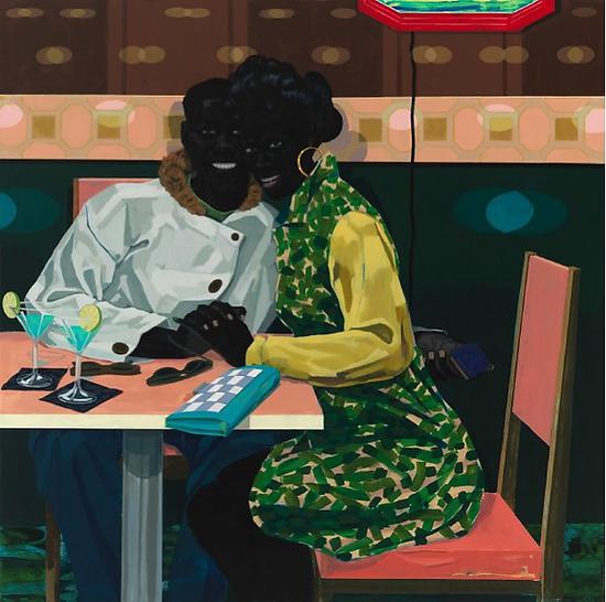 　　《無題之俱樂部夫婦Untitled （Club Couple）》，PVC板上丙烯，2014年。圖片來源：大都會布勞耶分館官網
