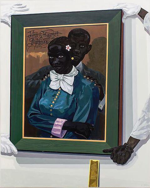 　　《有婚禮肖像的靜物畫（Still-Life with Wedding Portrait）》，PVC板上丙烯，2015年。圖片來源：大都會布勞耶分館官網