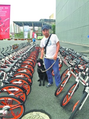 “摩族獵人”創(chuàng)始人莊驥帶著愛犬在“打獵”。
