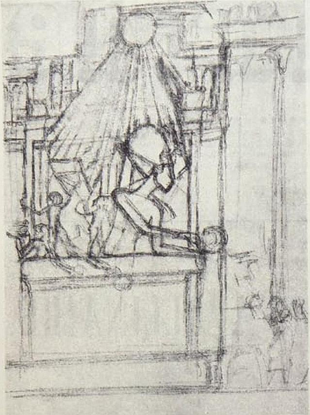 賈科梅蒂 Alberto Giacometti - 埃及壁畫手稿
