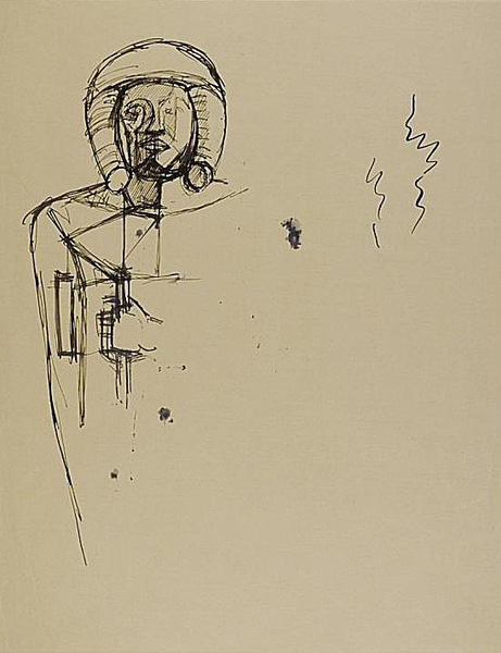 賈科梅蒂 Alberto Giacometti - 埃及雕像手稿
