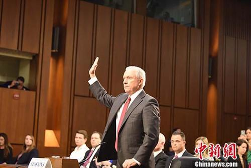 資料圖：美國司法部長塞申斯。 中新社記者 鄧敏 攝