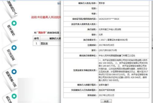 截圖來源：中國執行信息公開網