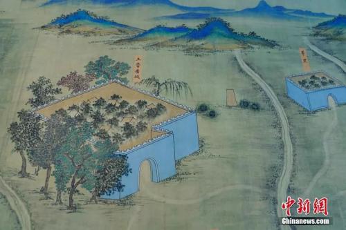 圖為《絲路山水地圖》局部。 <a target='_blank' href='http://www.chinanews.com/'>中新社</a>記者 杜洋 攝