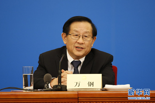 圖為致公黨中央主席萬鋼。新華網中國政府網 陳杰 攝