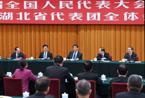 栗戰書參加湖北代表團審議