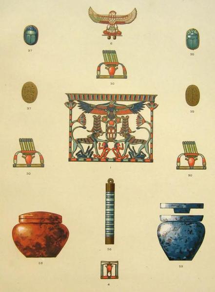 梅赫赫特公主的寶藏（部分） 　　《達舒爾發(fā)掘》（1894）插圖 　　雅克·德·摩根作