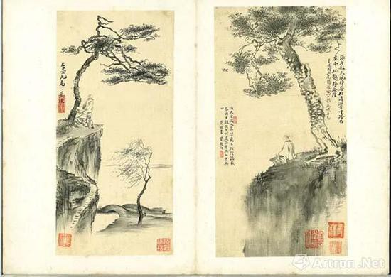 《松下聽琴》與《遠眺》
