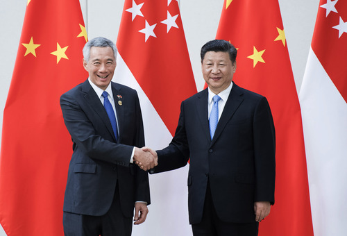 習近平會見新加坡總理李顯龍