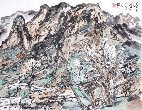 塔洼寫生 53.5x69.5cm 紙本設色 范揚 2018年