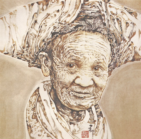 苗婆 70x70cm 2004年 水墨 宣紙 中國畫顏料