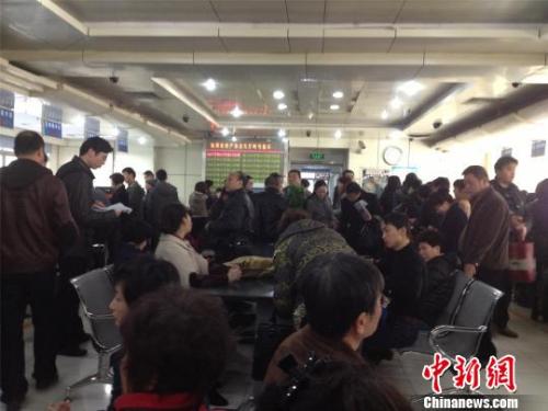 資料圖：杭州市房產交易中心辦證大廳，市民正在咨詢、辦理業務。李夢清 攝