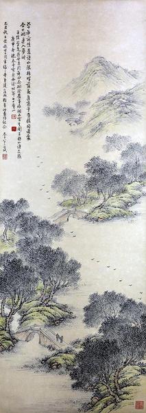 沈本千 山水圖 1985年 桐鄉豐子愷紀念館藏