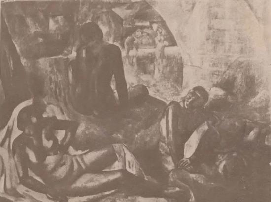 《人體》吳大羽  油畫 《中華月報(bào)·西湖藝專畫展特輯（一）》1934年第2卷第四期，1頁  《中華日報(bào)新年特刊·西湖藝專畫展特輯（一）》1934年新年特刊，84頁