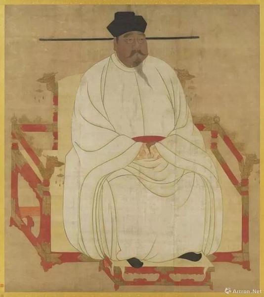 （傳）王靄《宋太祖坐像》絹本、設色，縱191cm橫：169.7cm，現藏臺北故宮博物院