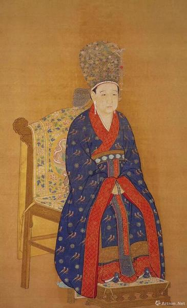 《宋寧宗后坐像》 絹本設色  軸 160.3x112.8公分，現藏臺北故宮博物院