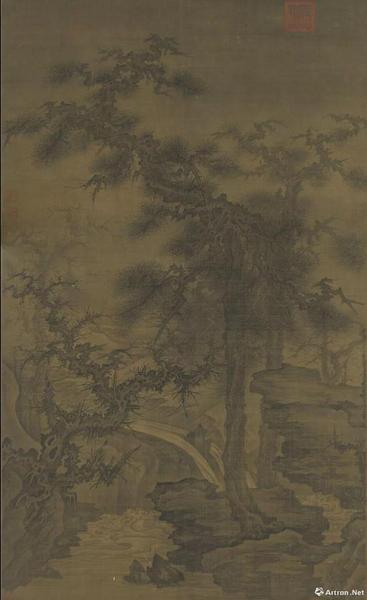 宋人松泉磐石軸 李成 160.3x96.8公分，現藏于臺北故宮博物院