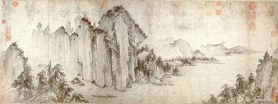 《赤壁圖》（金）武元直 縱50.8厘米，橫136.4厘米 紙本水墨 臺北故宮博物院