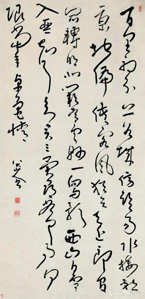 八大山人 行草書李攀龍《送耿蠡縣之官》詩