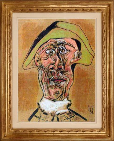 畢加索 《小丑的肖像》(Harlequin Head)