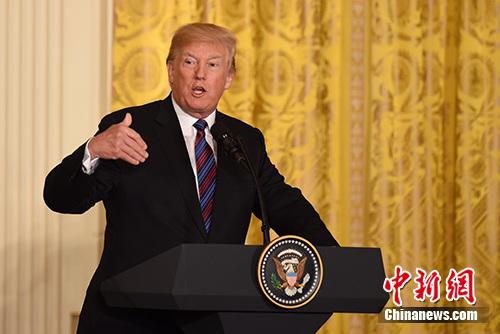 資料圖：美國(guó)總統(tǒng)特朗普。<a target='_blank' href='http://www.chinanews.com/'>中新社</a>記者 刁海洋 攝