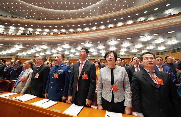 2019年3月3日下午3時，全國政協十三屆二次會議在人民大會堂開幕。   本報記者 賈寧攝4