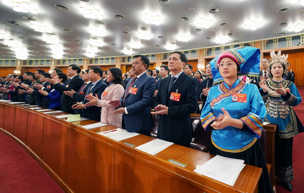 2019年3月3日下午3時，全國政協十三屆二次會議在人民大會堂開幕。   本報記者 賈寧攝5