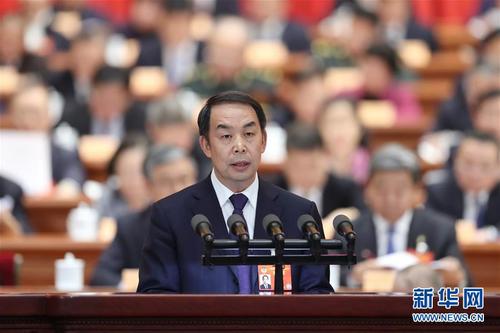 姚愛興委員代表民進中央作大會發(fā)言。 新華社記者 丁海濤 攝