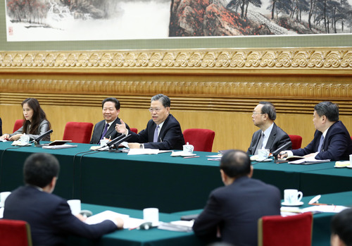 3月12日，中共中央政治局常委、中央紀委書記趙樂際參加十三屆全國人大二次會議遼寧代表團的審議。新華社記者 鞠鵬 攝